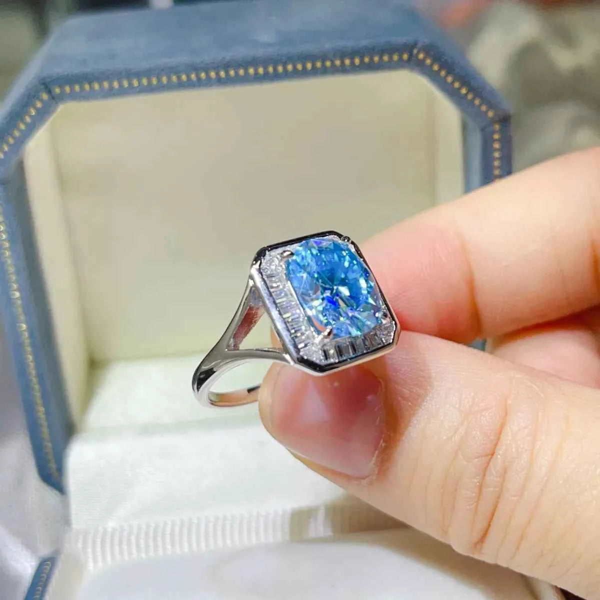 3 Carat Moissanite Square Ring