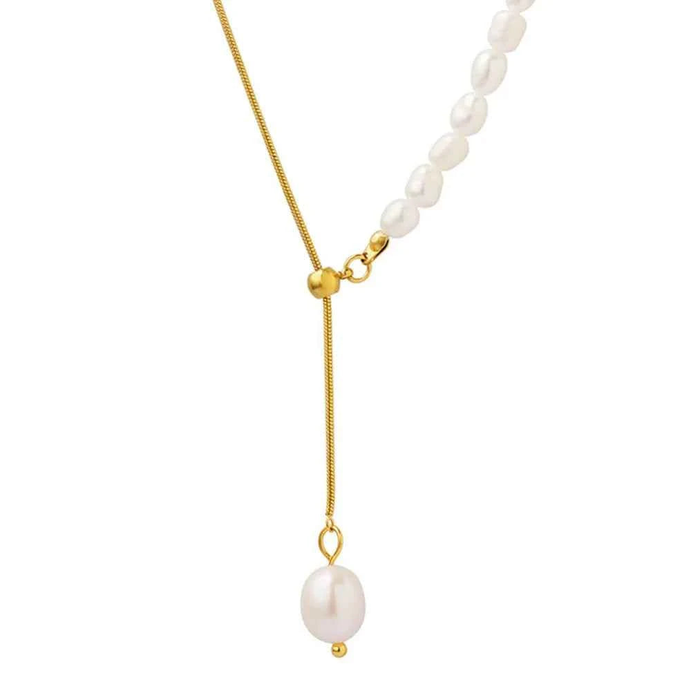 18K Gold-Plated Pearl Necklace