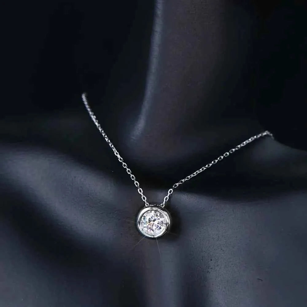 1 Carat Moissanite 925 Sterling Silver Necklace