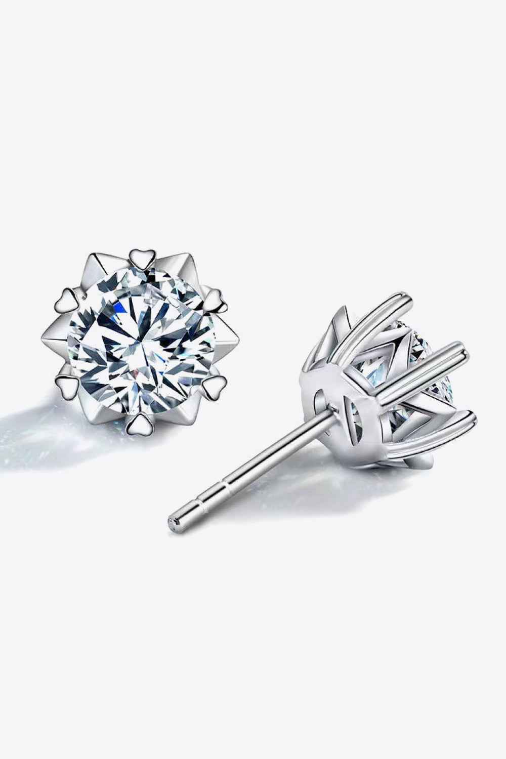 Stuck On You 4 Carat Moissanite Stud Earrings