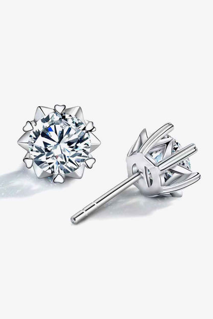 Stuck On You 4 Carat Moissanite Stud Earrings