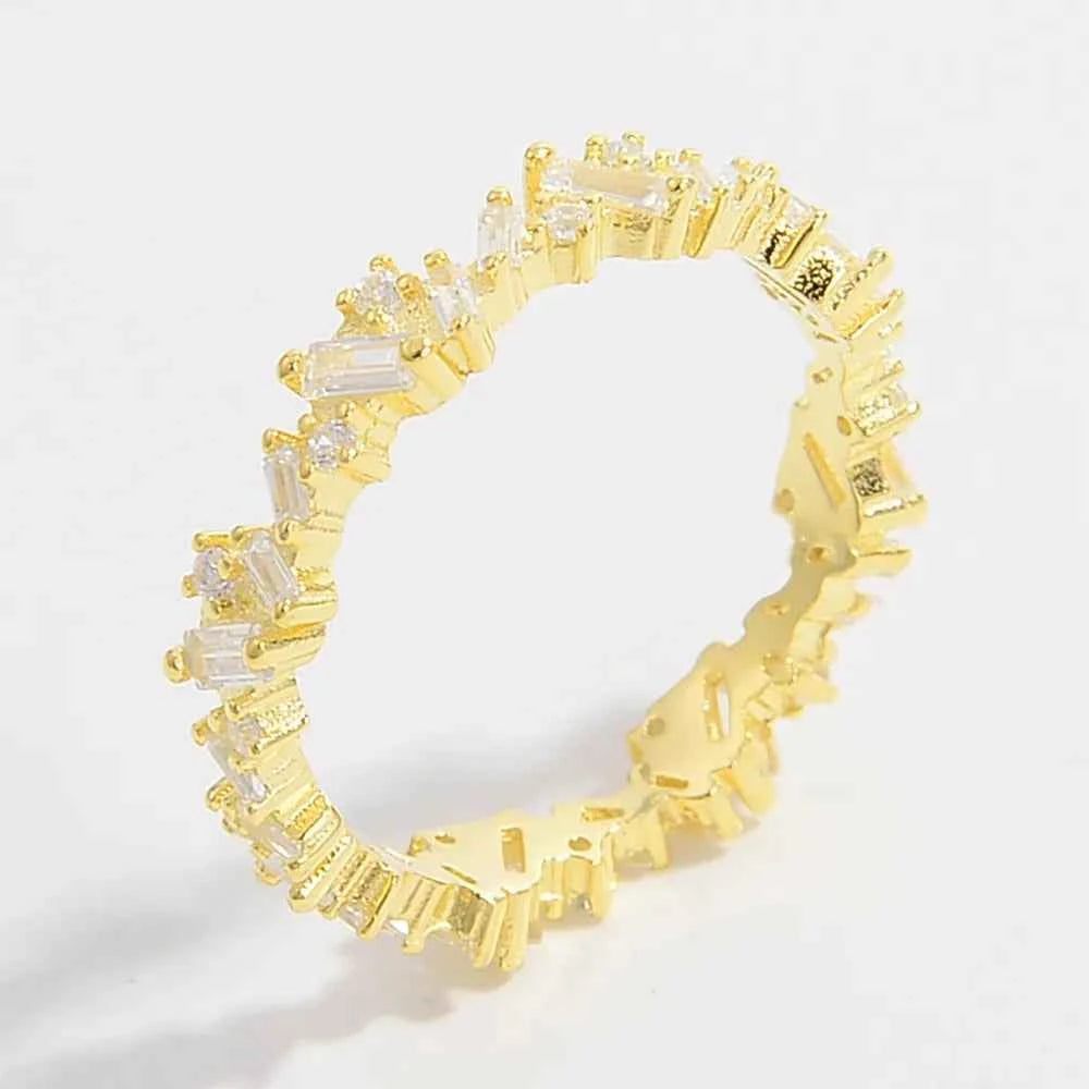 925 Sterling Silver Inlaid Zircon Ring