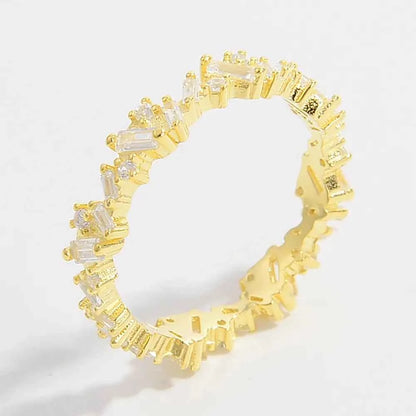 925 Sterling Silver Inlaid Zircon Ring