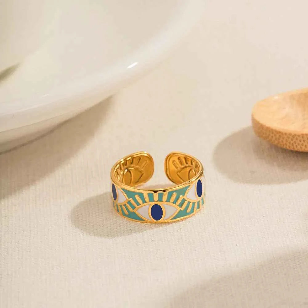 Stainless Steel Evil Eye Ring