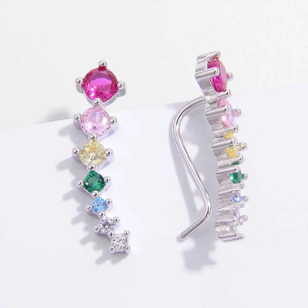 925 Sterling Silver Inlaid Zircon Earrings