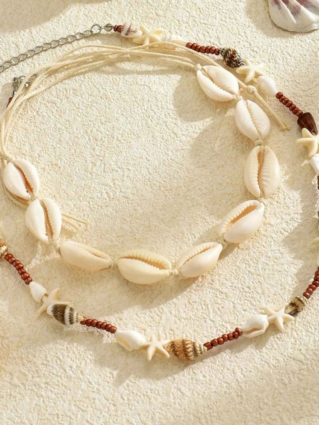 2 Piece Shell Charm Necklace