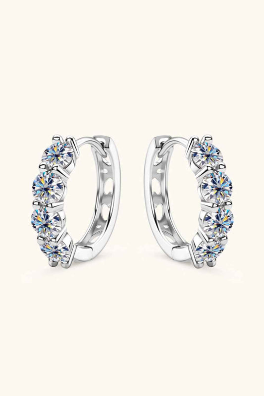 2.4 Carat Moissanite Huggie Earrings