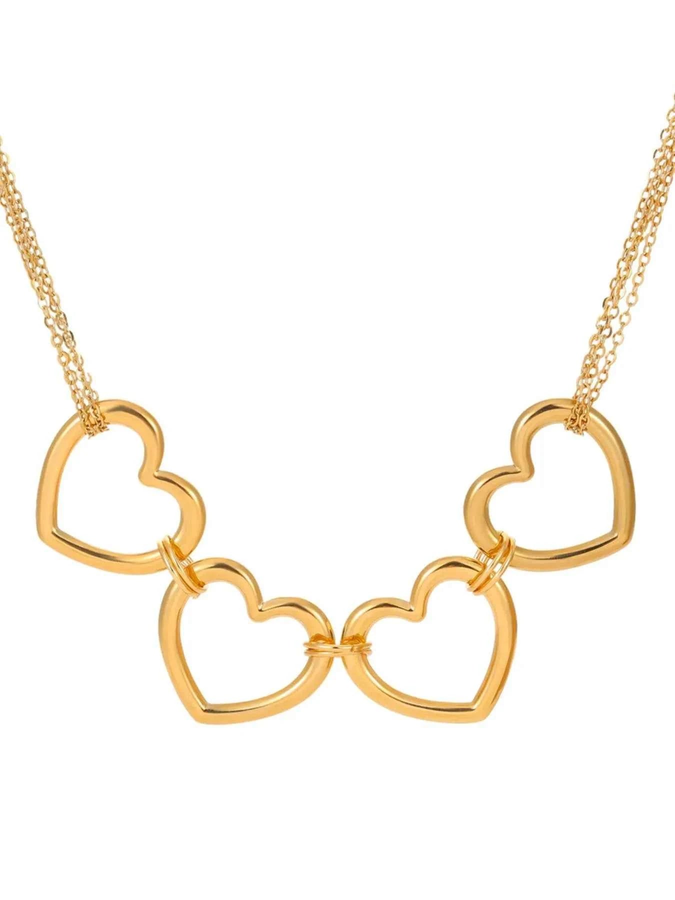 18K Gold-Plated Stainless Steel Heart Necklace