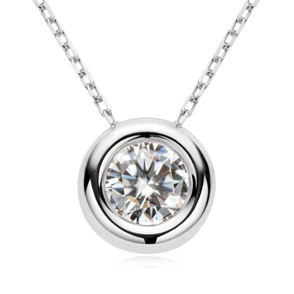 1 Carat Moissanite 925 Sterling Silver Necklace