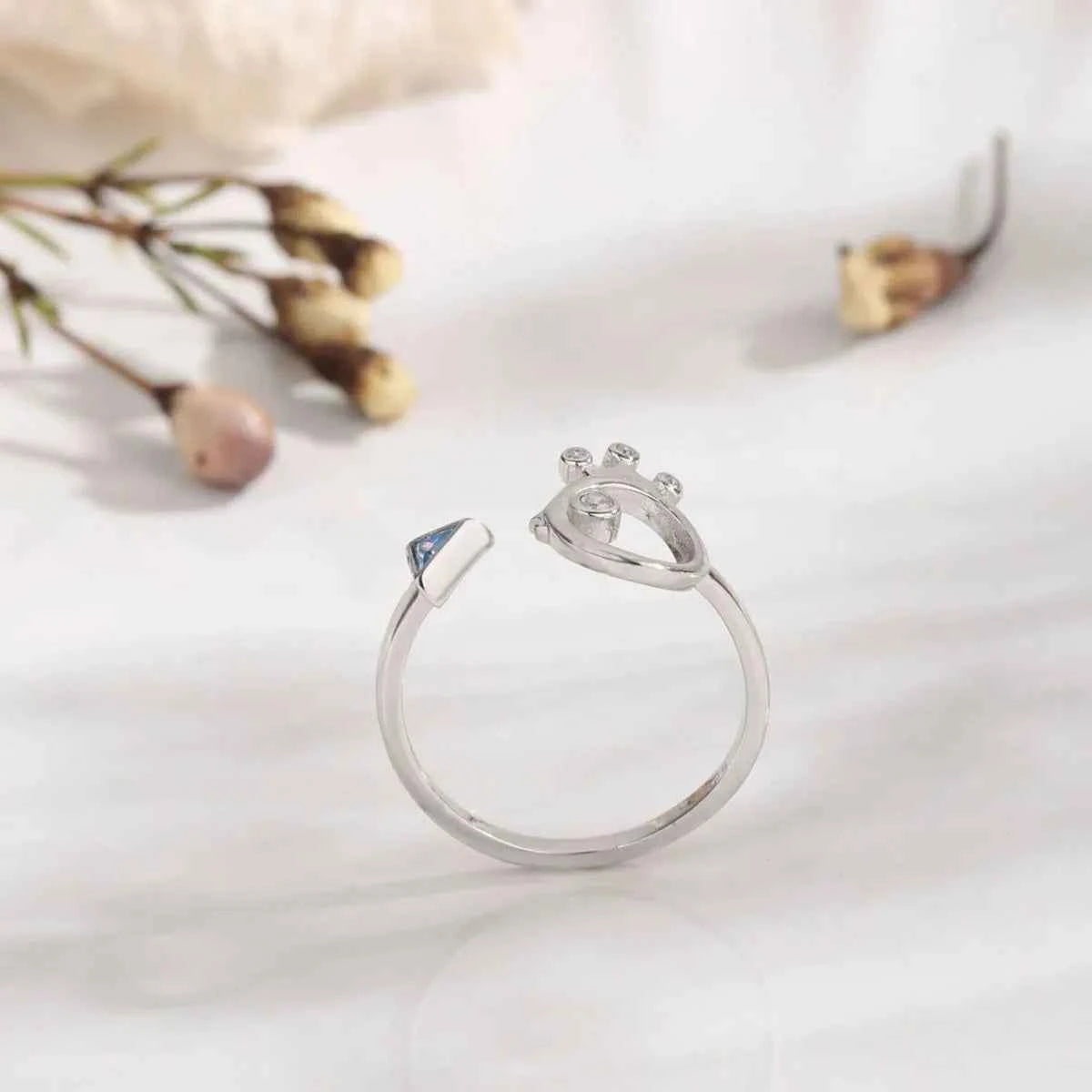 925 Sterling Silver Inlaid Zircon Ring