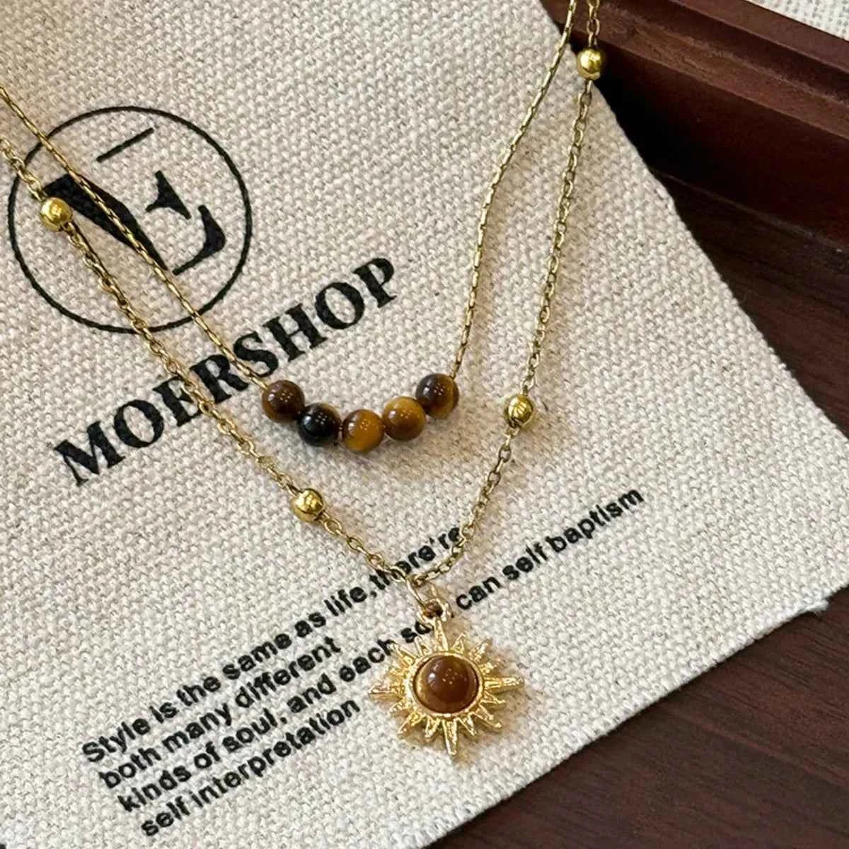 Tiger's Eye Copper Double Layered Necklace