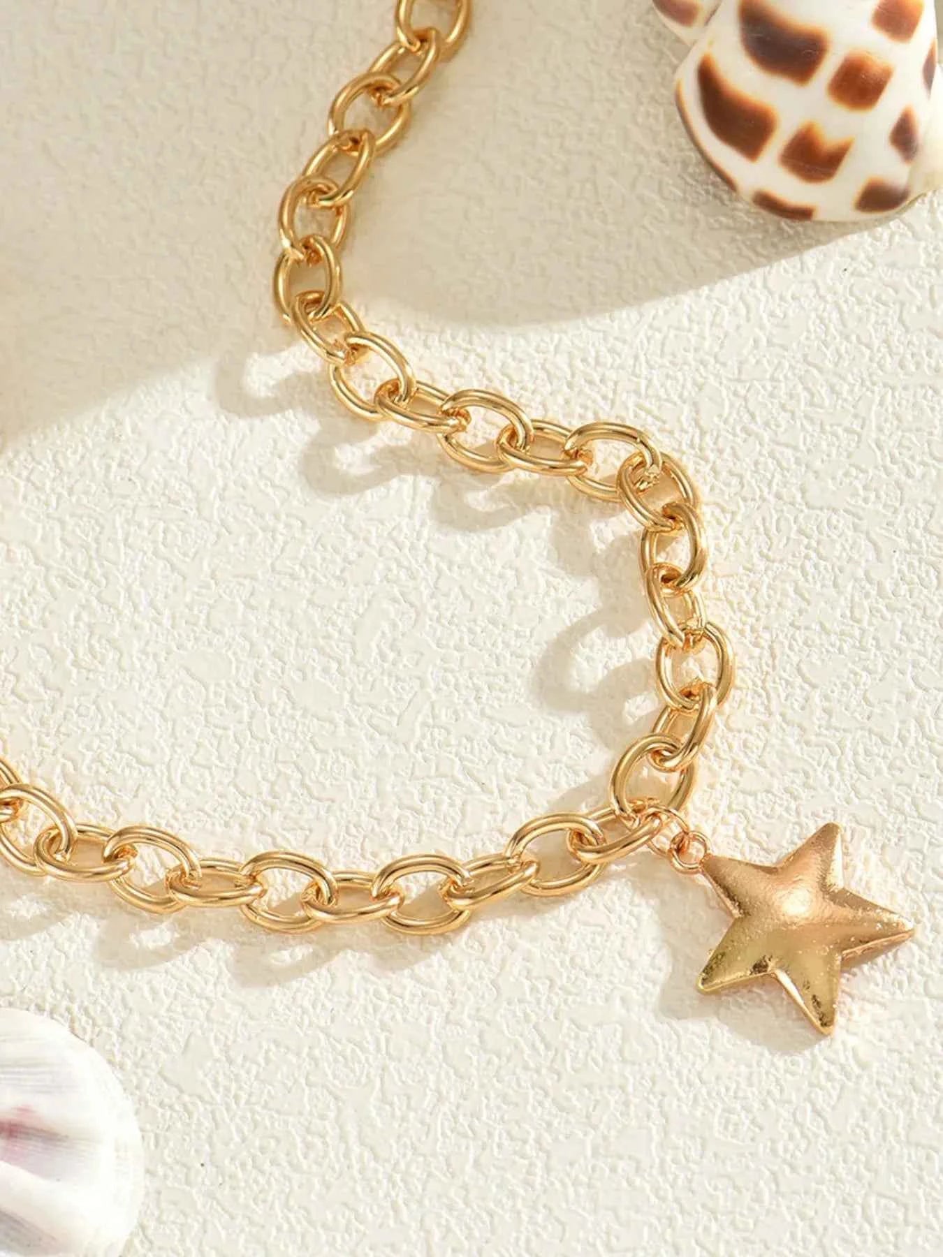 18K Gold-Plated Star Pendant Chain Necklace