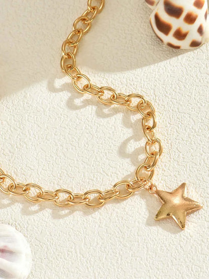 18K Gold-Plated Star Pendant Chain Necklace