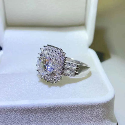 2 Carat Moissanite 925 Sterling Silver Ring