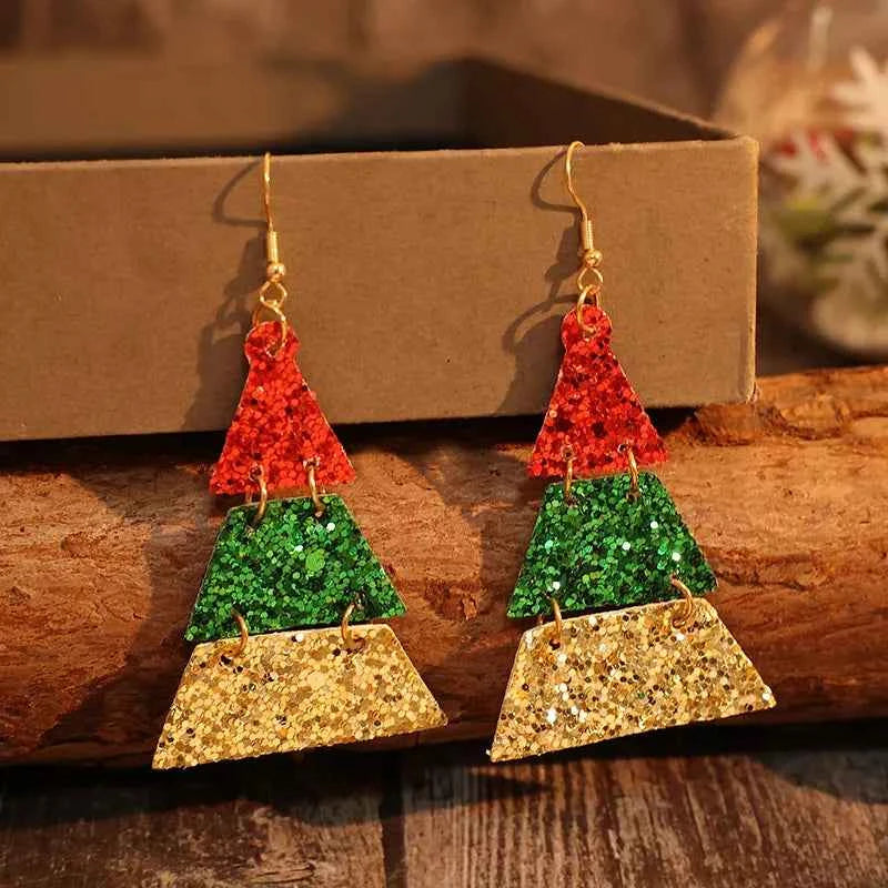 PU Leather Sequin Earrings