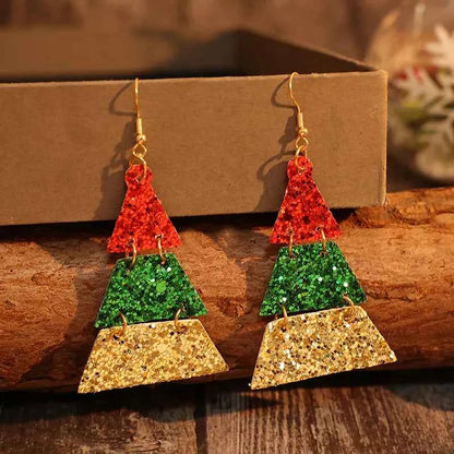 PU Leather Sequin Earrings