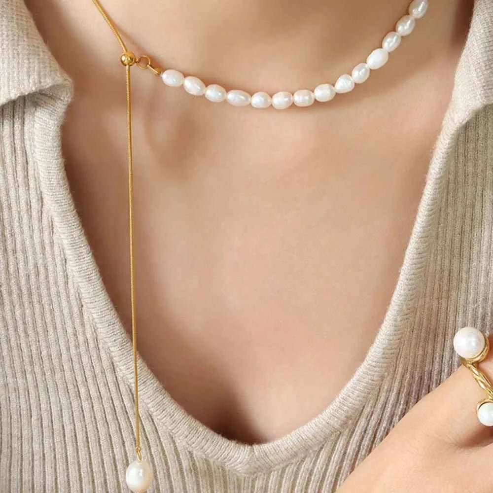 18K Gold-Plated Pearl Necklace