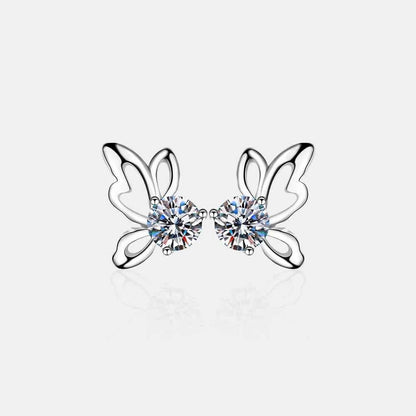 1 Carat Moissanite Butterfly Shape Earrings