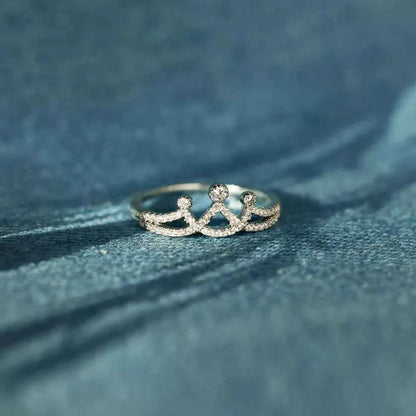 Crown Shape Inlaid Zircon 925 Sterling Silver Ring