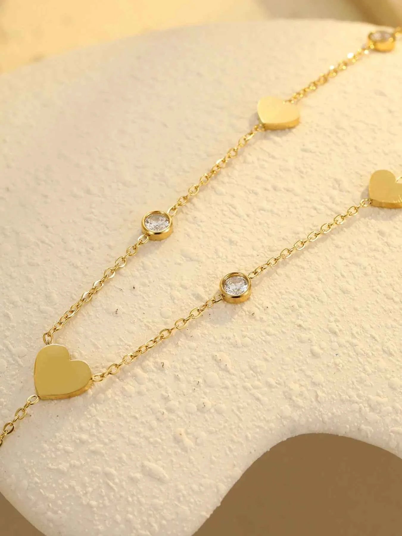 18K Gold-Plated Heart Zircon Necklace