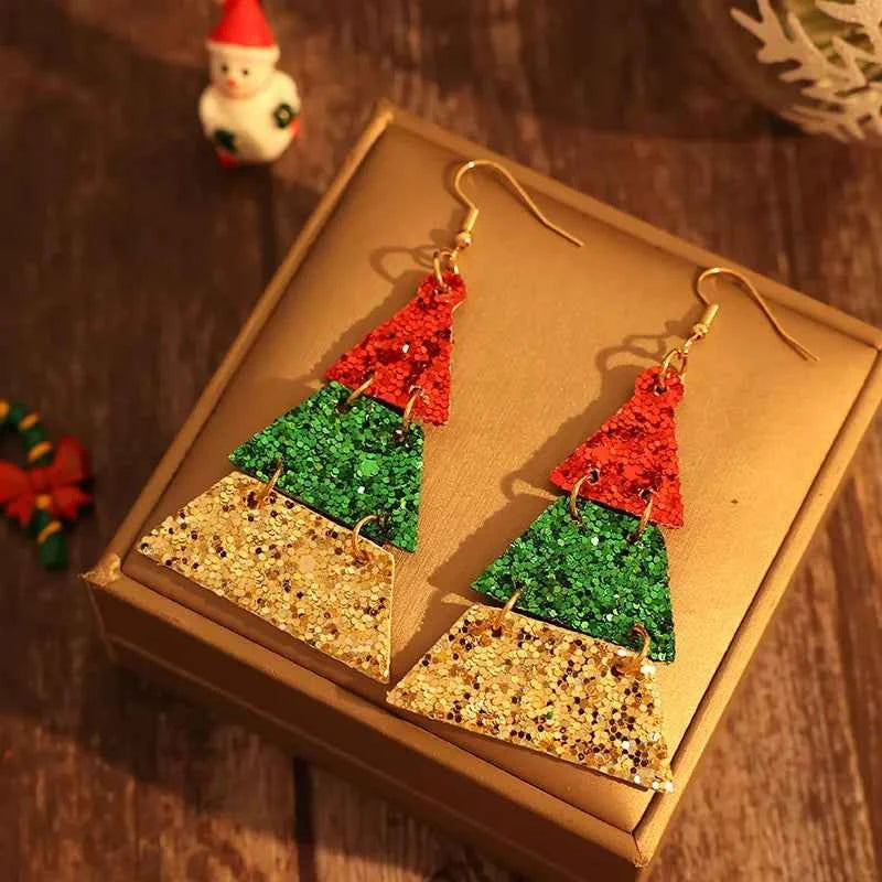 PU Leather Sequin Earrings