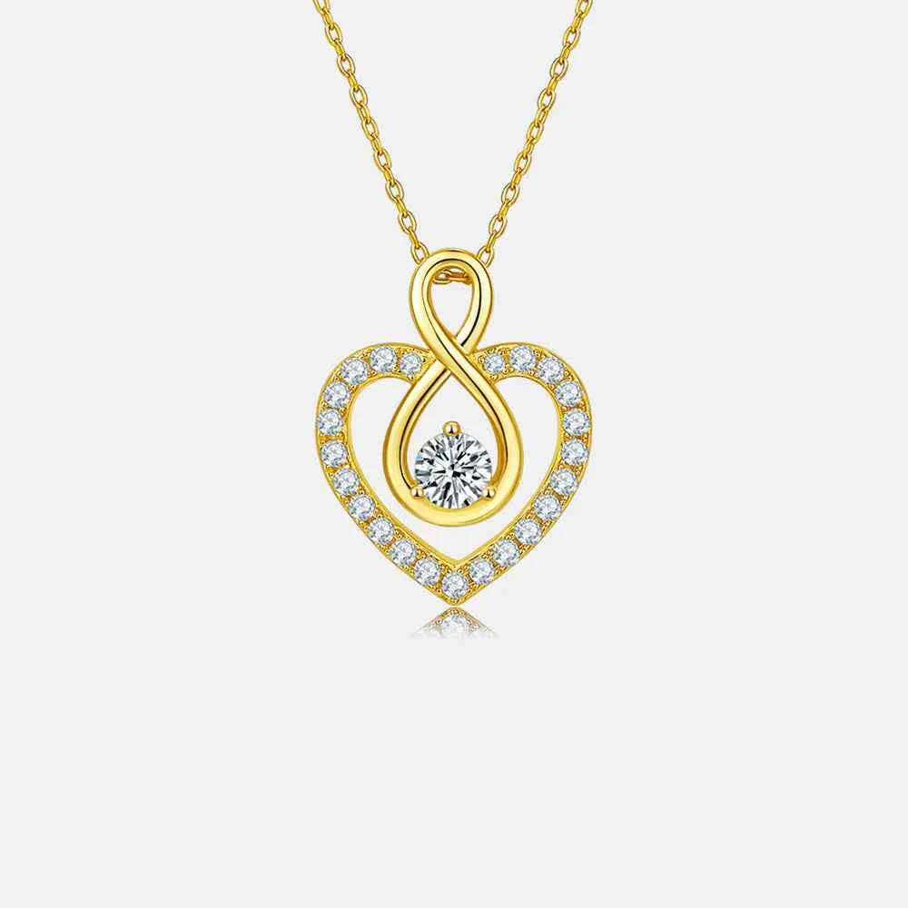 1 Carat Moissanite 925 Sterling Silver Heart Shape Necklace