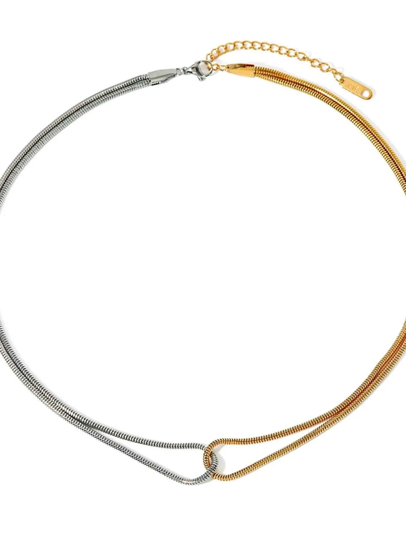 18K Gold-Plated Stainless Steel Two-Tone Necklace