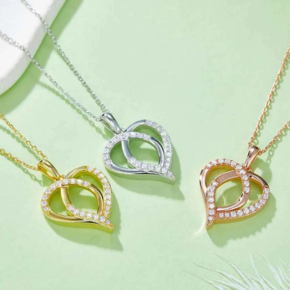 Moissanite 925 Sterling Silver Heart Shape Necklace