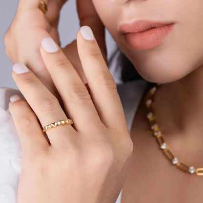 925 Sterling Silver Moissanite Heart Ring