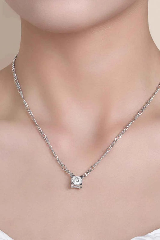 2 Carat Moissanite 925 Sterling Silver Pendant Necklace