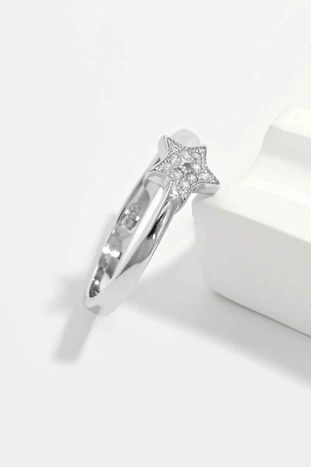 925 Sterling Silver Inland Zircon Star Ring