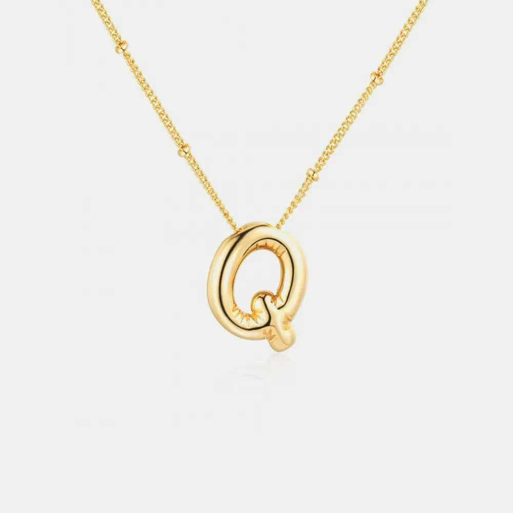 Gold-Plated Bubble Initial Necklace