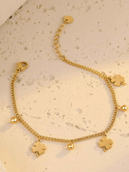 Stainless Steel Four Leaf Clover Bracelet