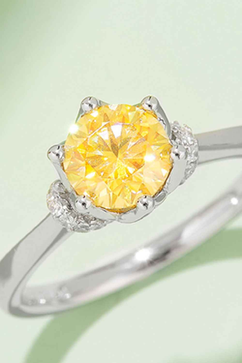 1 Carat Moissanite Contrast 925 Sterling Silver Ring