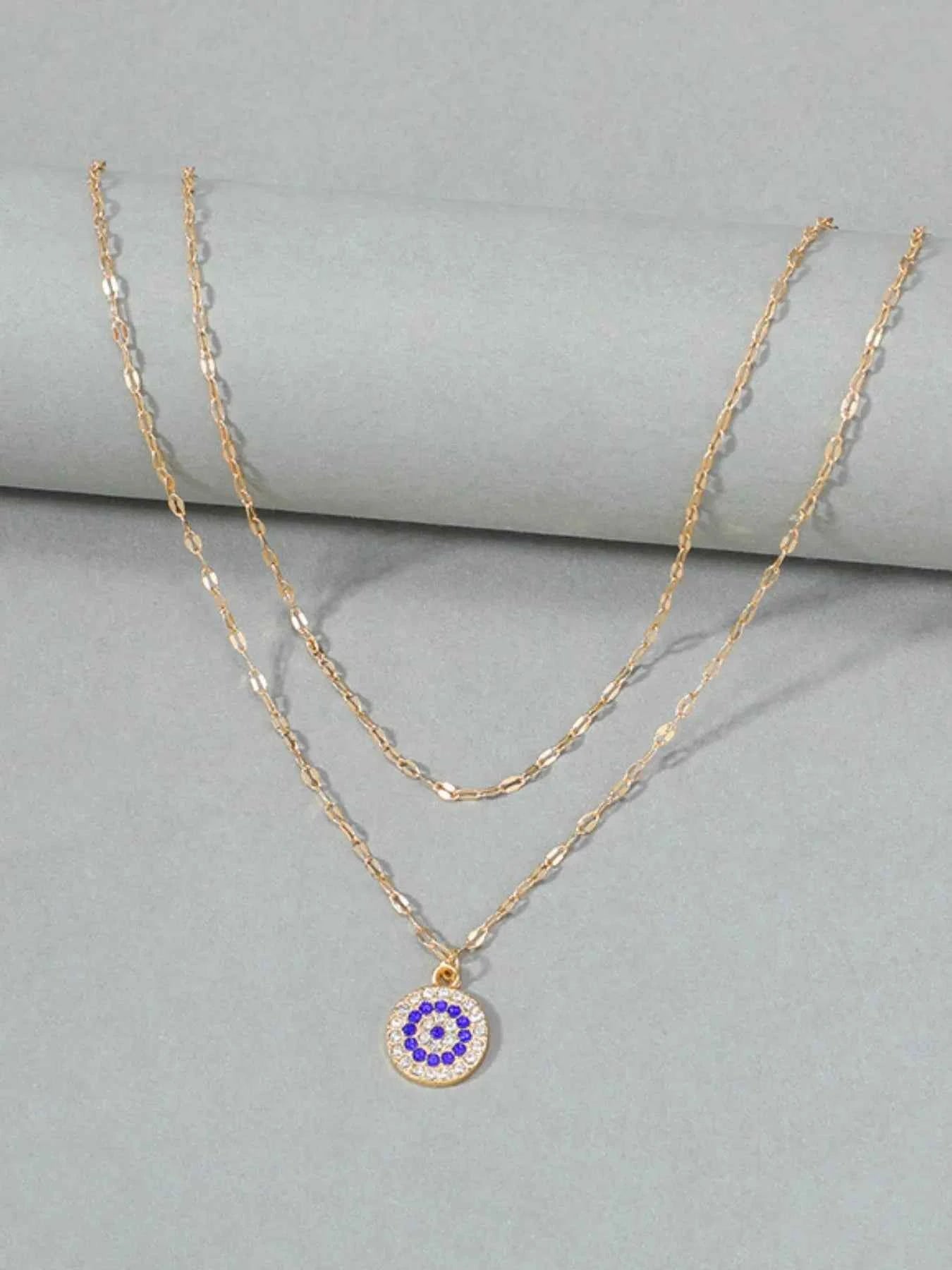 18K Gold-Plated Inlaid Zircon Layered Necklace
