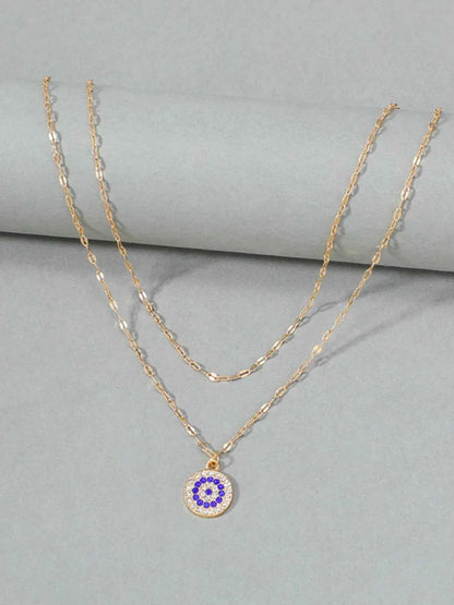 18K Gold-Plated Inlaid Zircon Layered Necklace