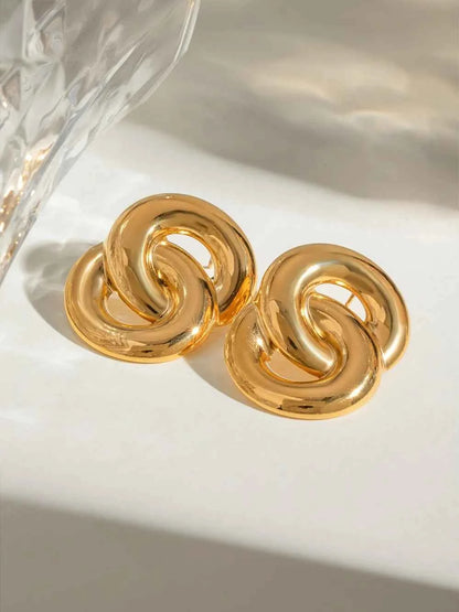 18K Gold-Plated Stainless Steel Knotted Earrings