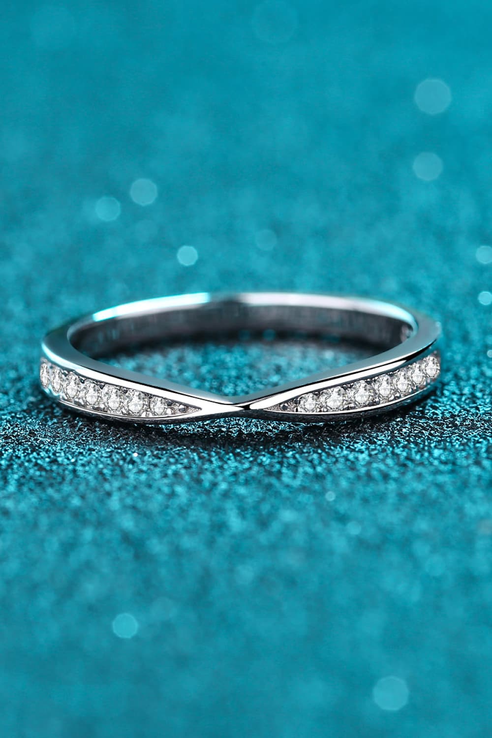 Moissanite Rhodium-Plated Ring - Mr. Gem & Company