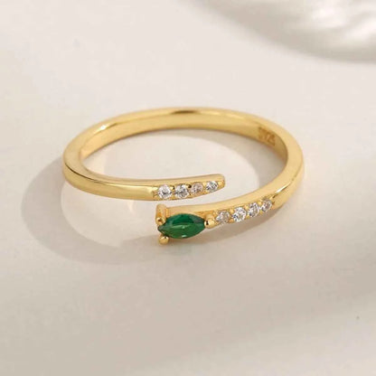 925 Sterling Silver Inland Zircon Open Ring