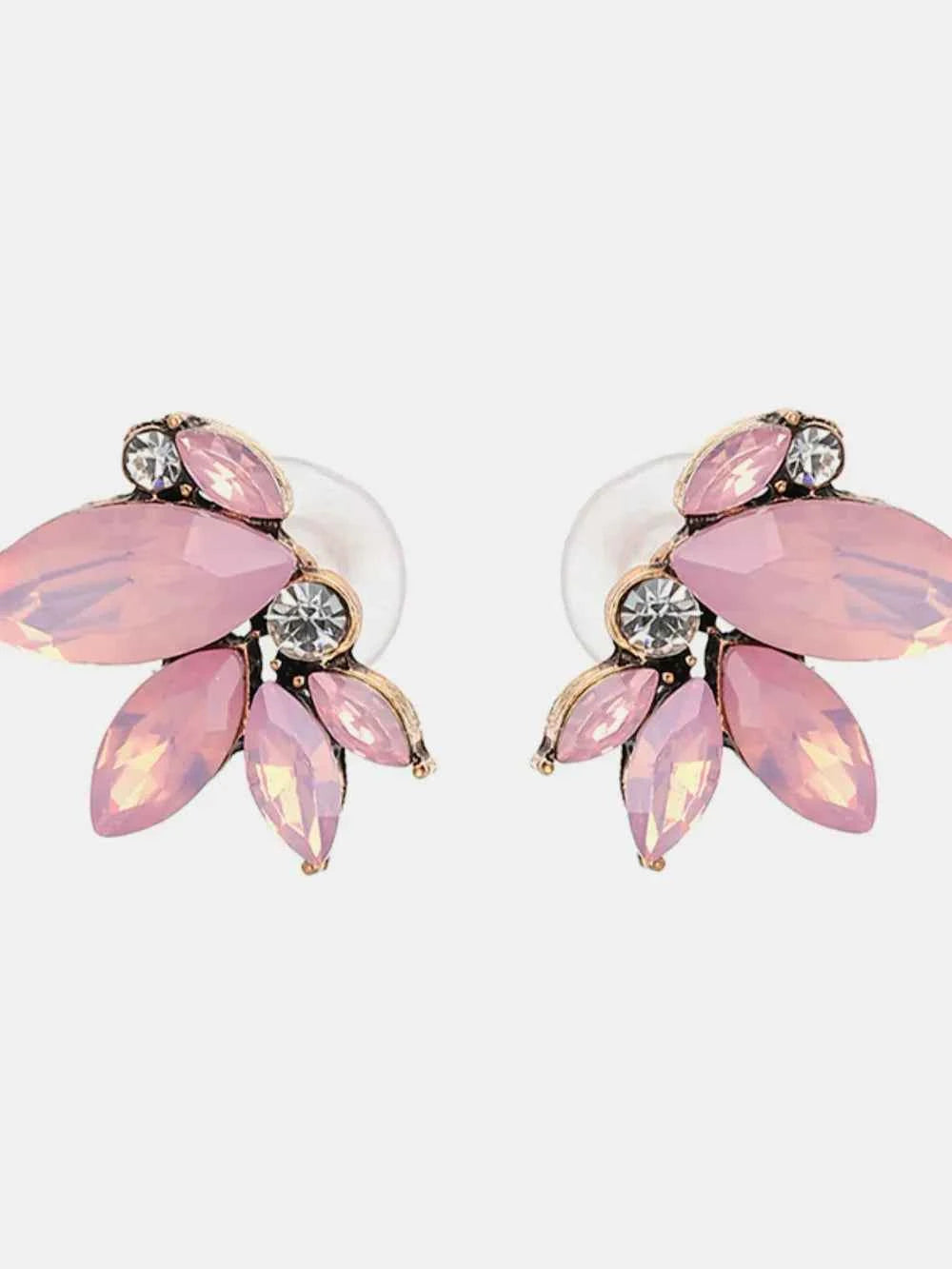 Alloy Rhinestone Flower Stud Earrings