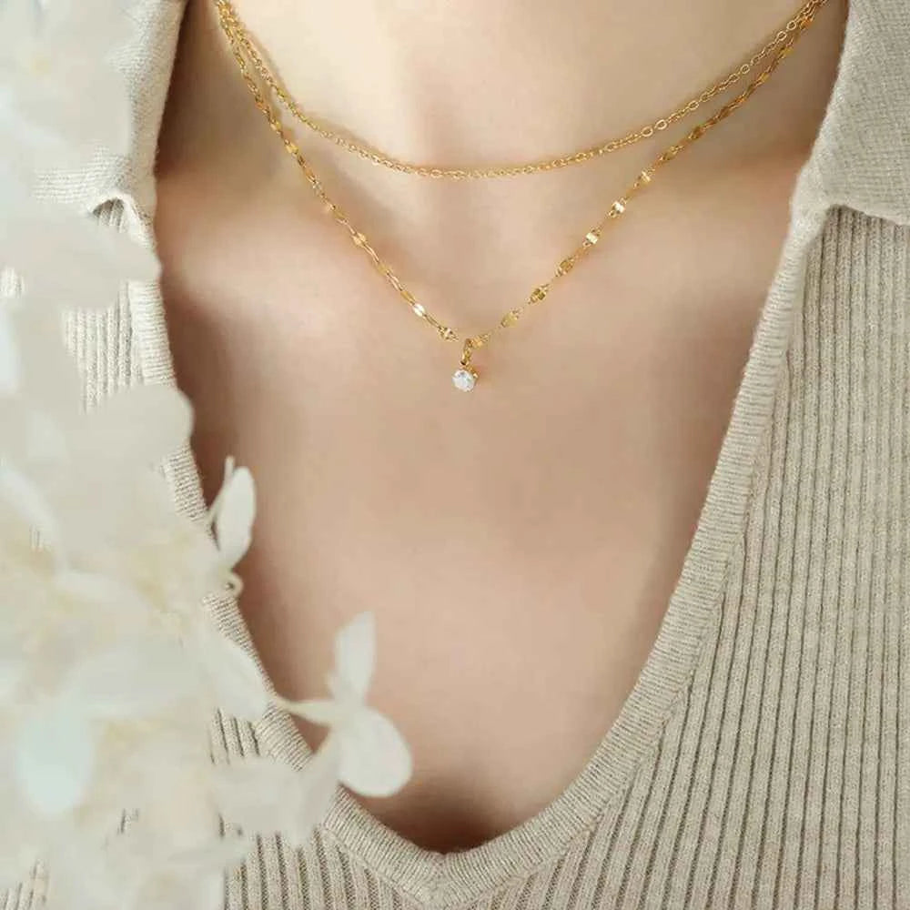 Titanium Steel Double-Layered Necklace