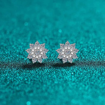 925 Sterling Silver Moissanite Zircon Stud Earrings