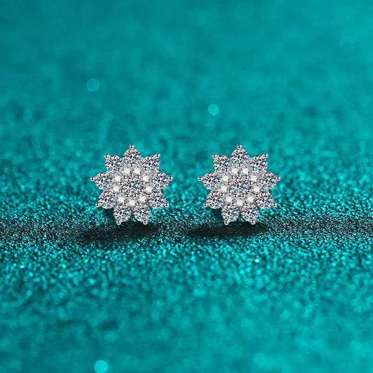 925 Sterling Silver Moissanite Zircon Stud Earrings