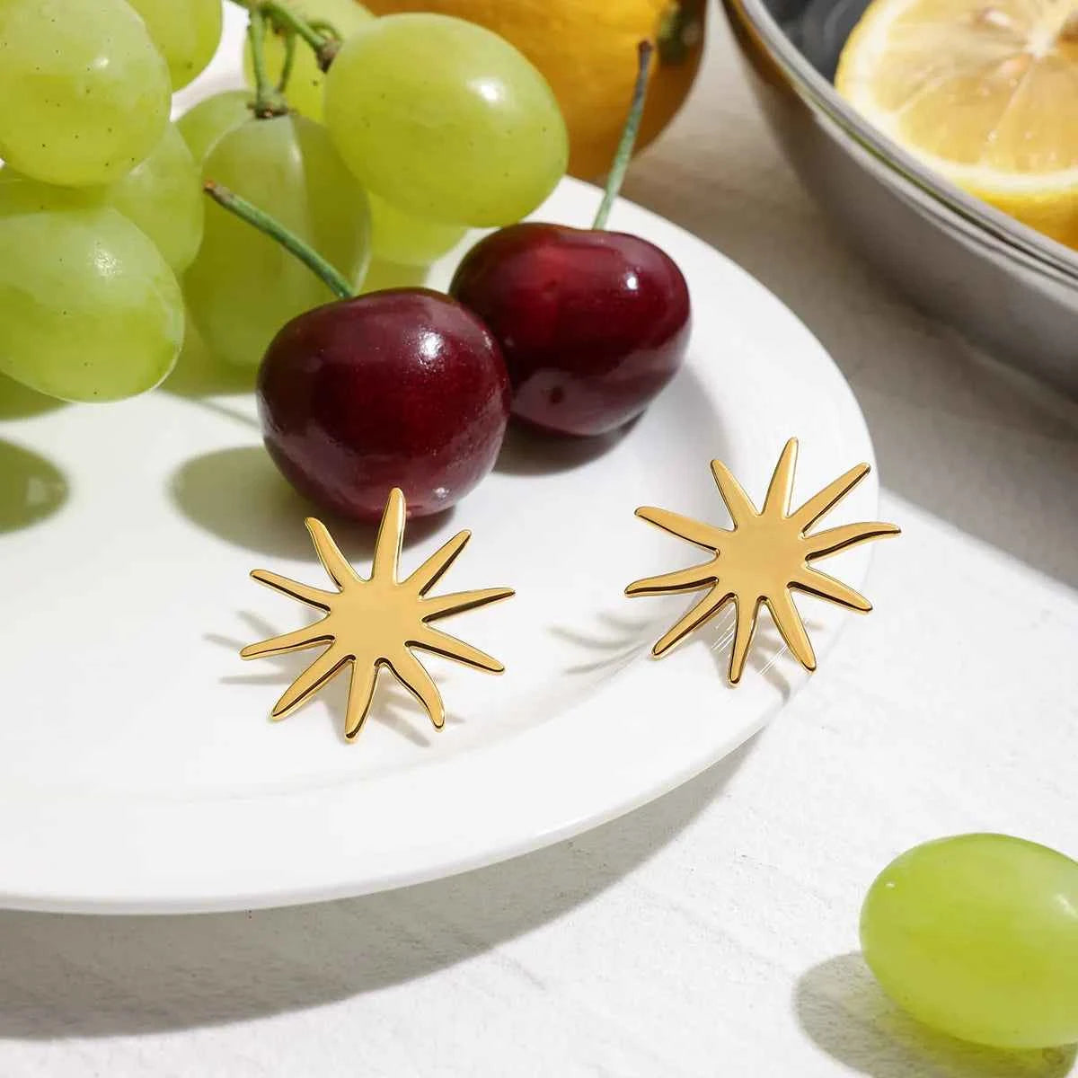 18K Gold-Plated Starburst Stud Earrings