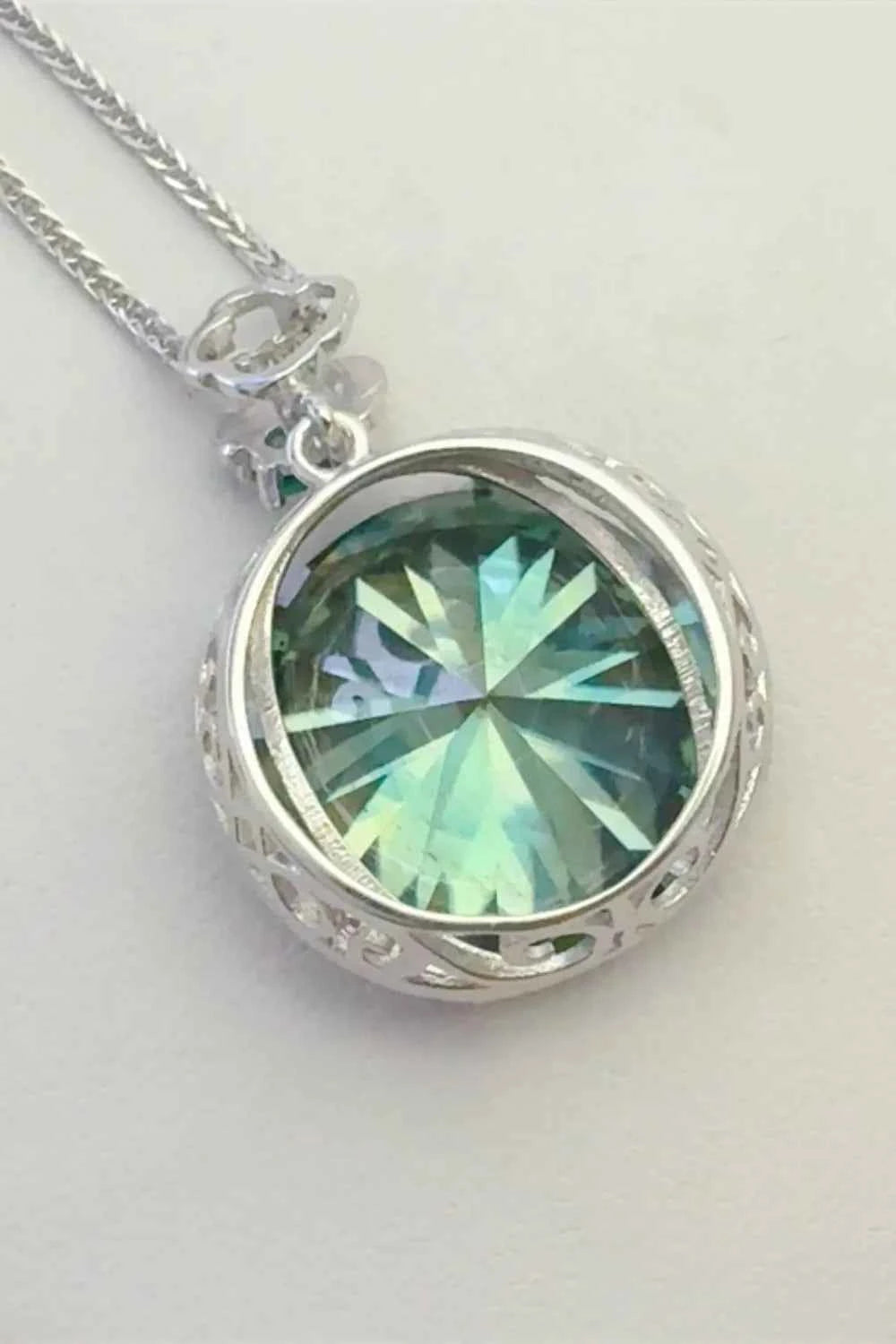 20 Carat Moissanite 925 Sterling Silver Pendant Necklace