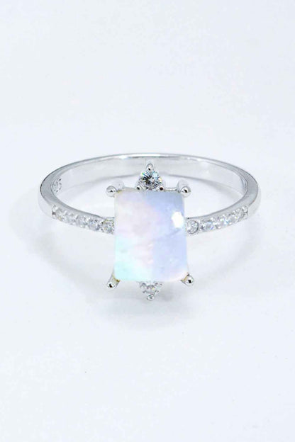 925 Sterling Silver Square Moonstone Ring