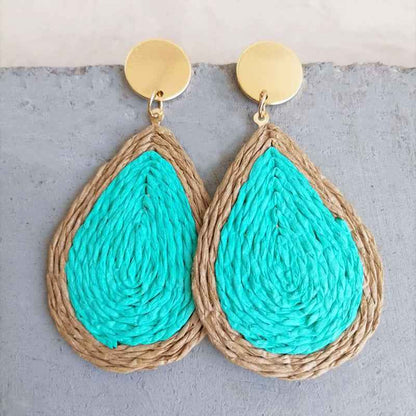 Raffia Grass Teardrop Earrings