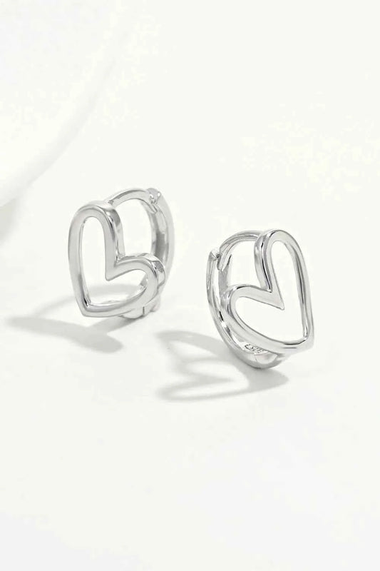 925 Sterling Silver Heart Shape Earrings