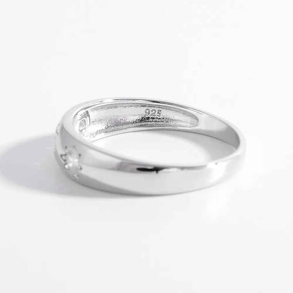 925 Sterling Silver Inlaid Zircon Ring