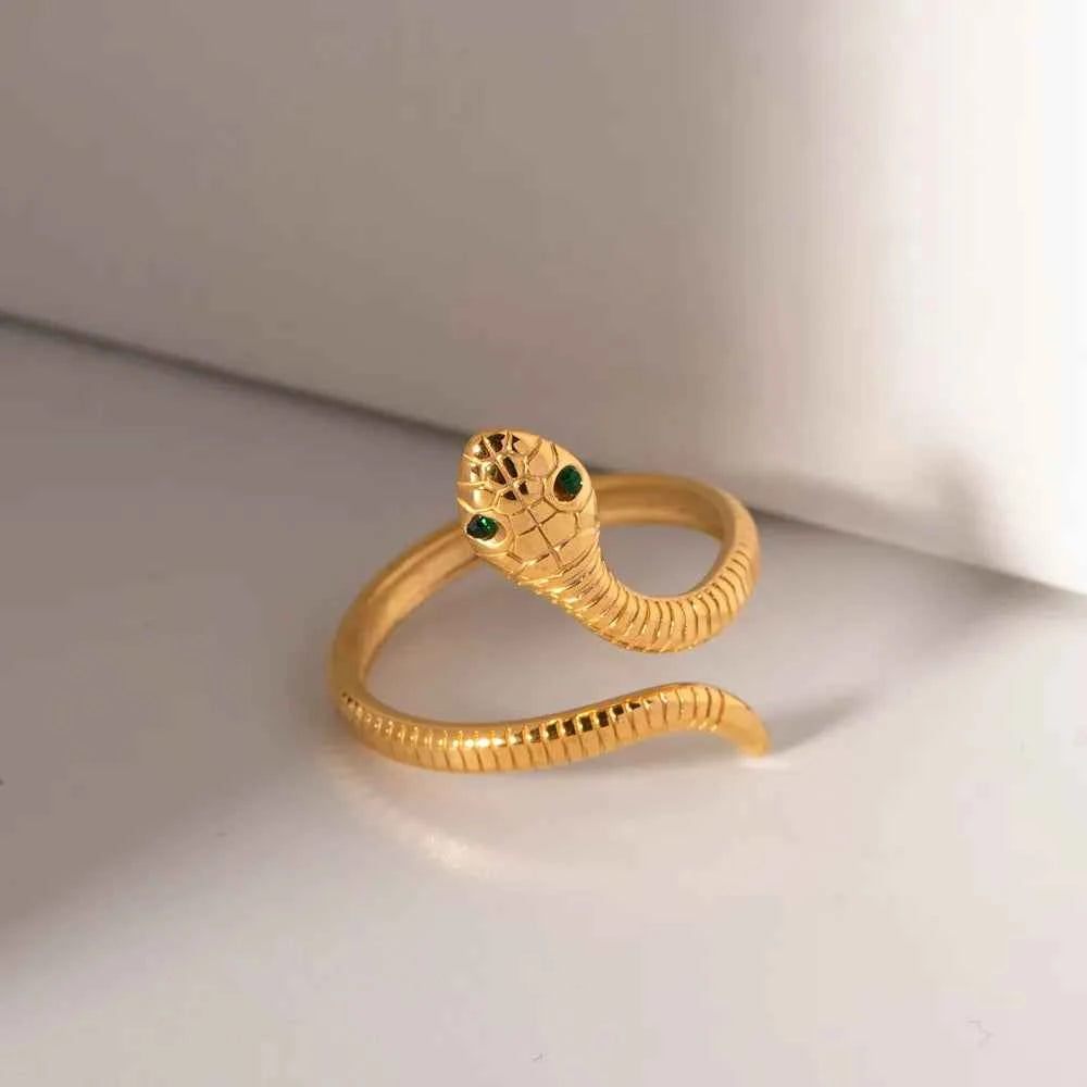 18K Gold-Plated Snake Wrap Adjustable Ring